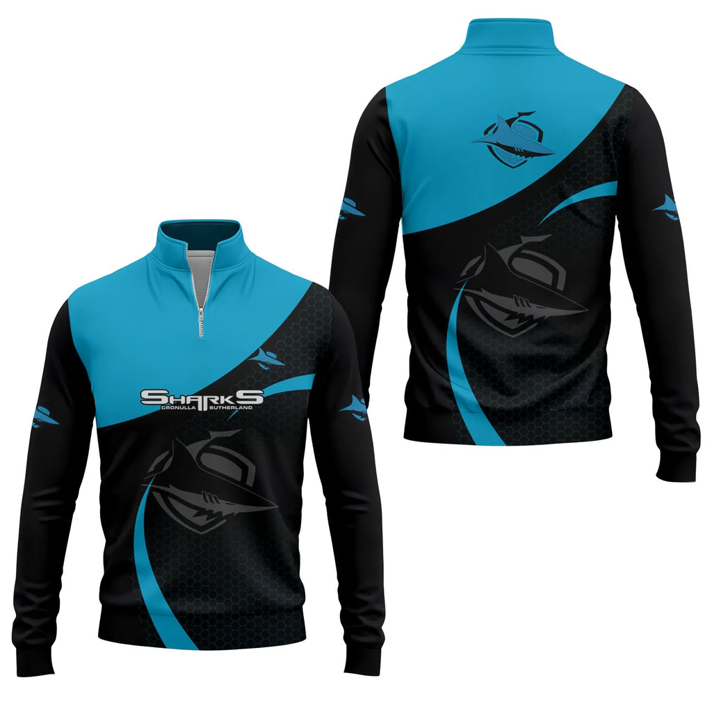 Cronulla-Sutherland Sharks Quarter-zip Pullover SC038