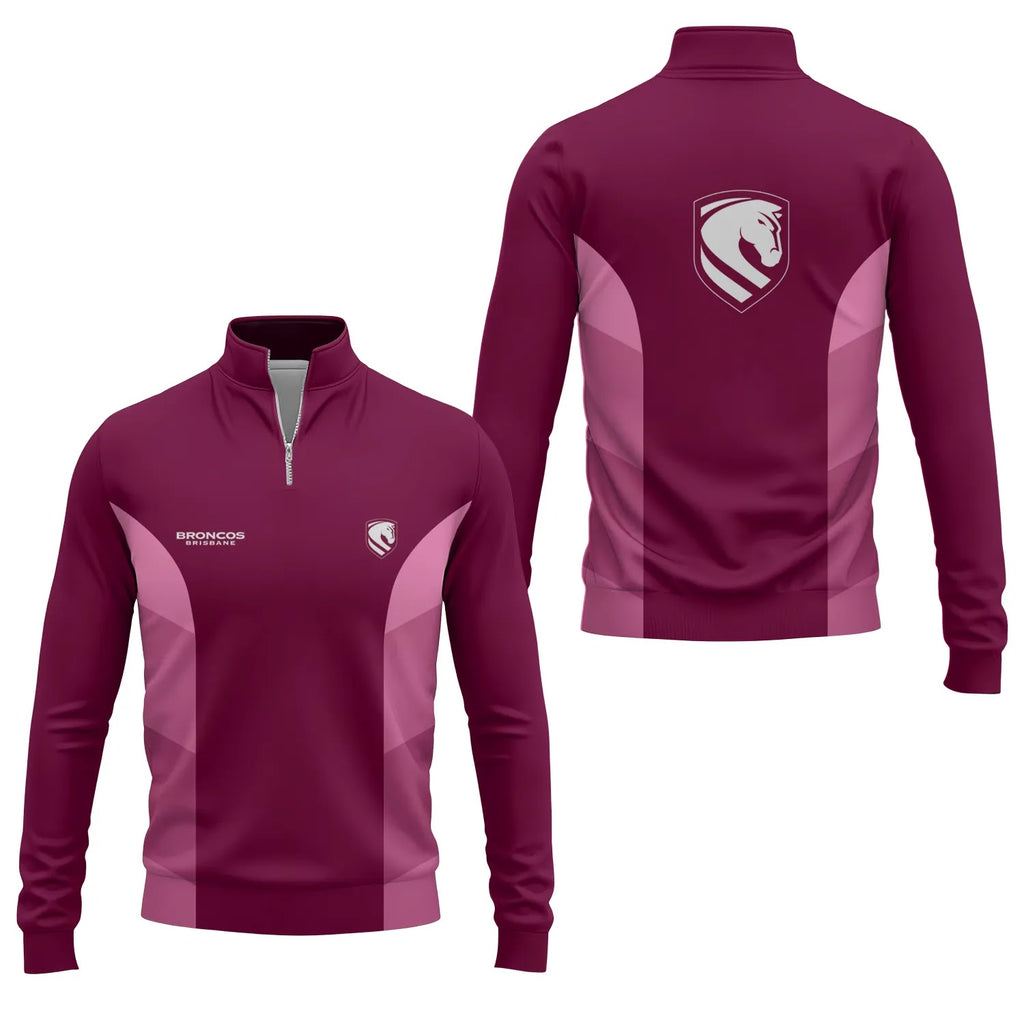 Brisbane Broncos Quarter-zip Pullover SC049