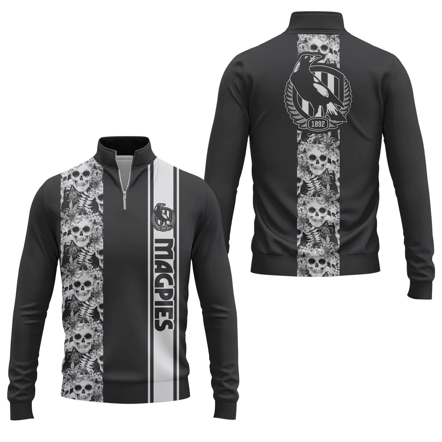 Collingwood Magpies Quarter-zip Pullover SHW042
