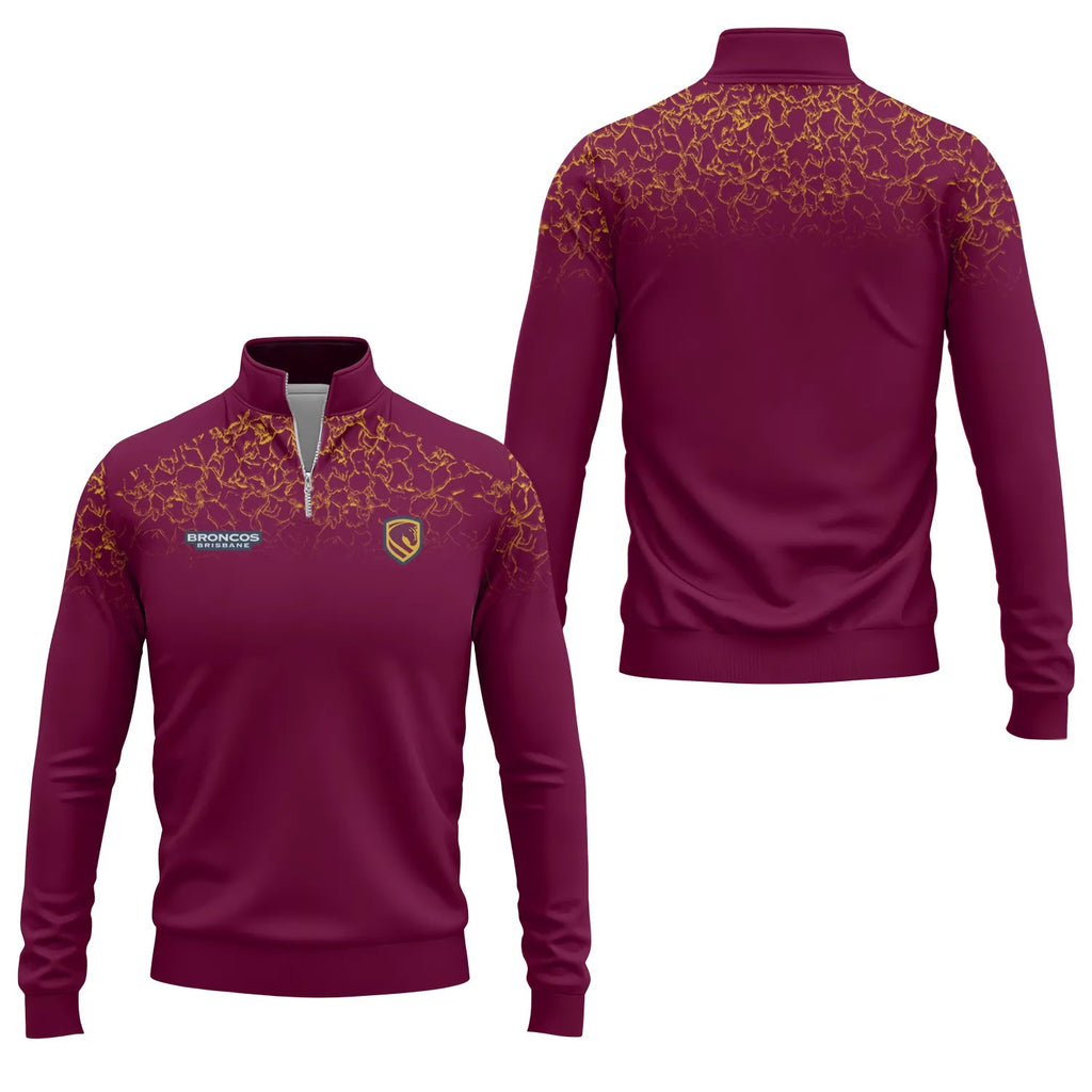 Brisbane Broncos Quarter-zip Pullover SC108