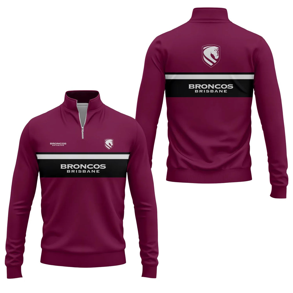 Brisbane Broncos Quarter-zip Pullover SC051