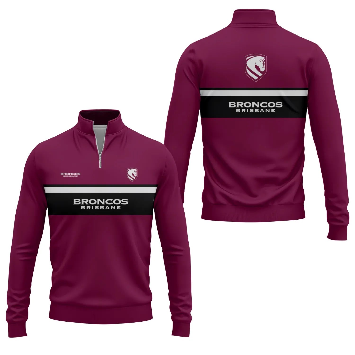Brisbane Broncos Quarter-zip Pullover SC051