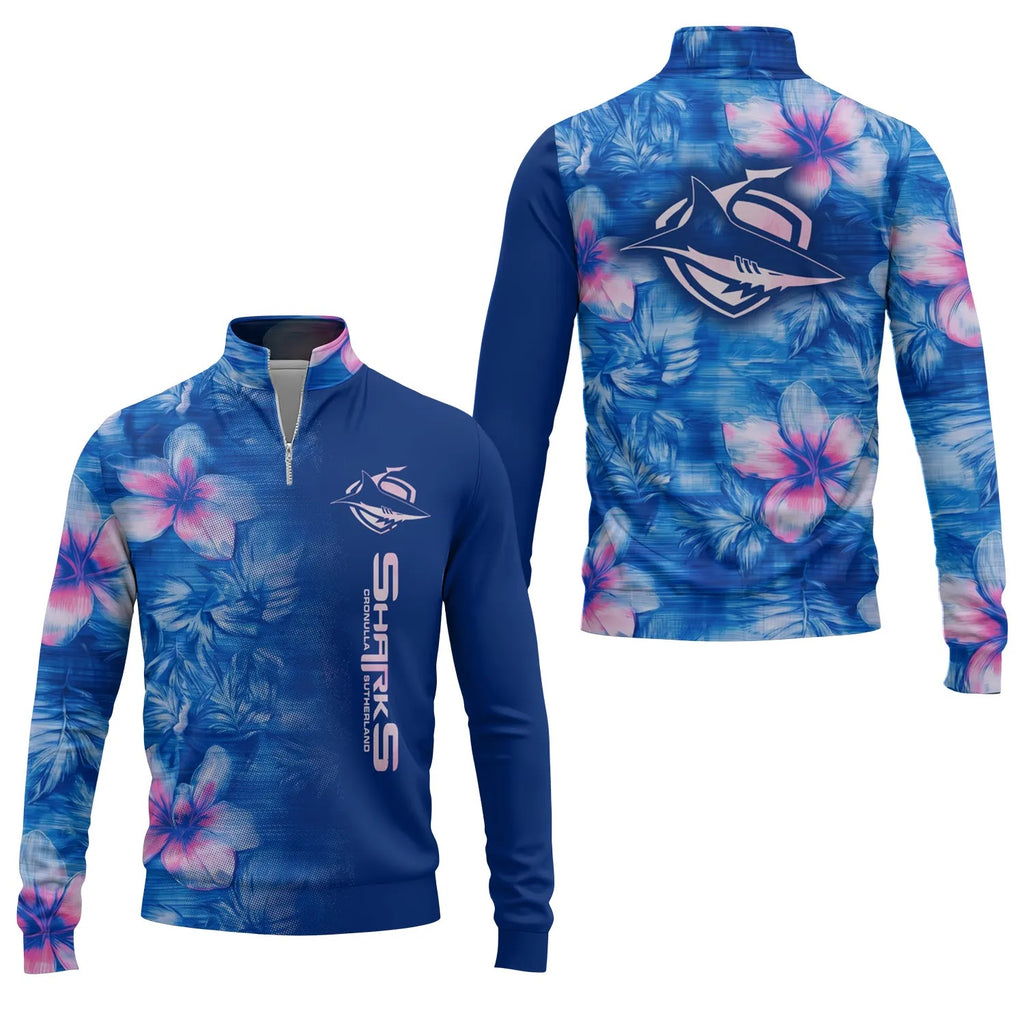 Cronulla-Sutherland Sharks Quarter-zip Pullover SHW057
