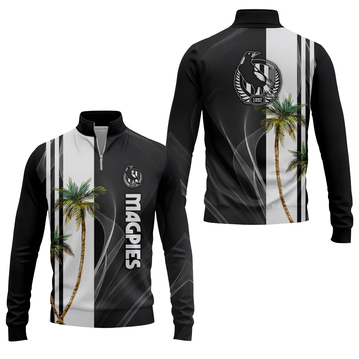Collingwood Magpies Quarter-zip Pullover SHW036