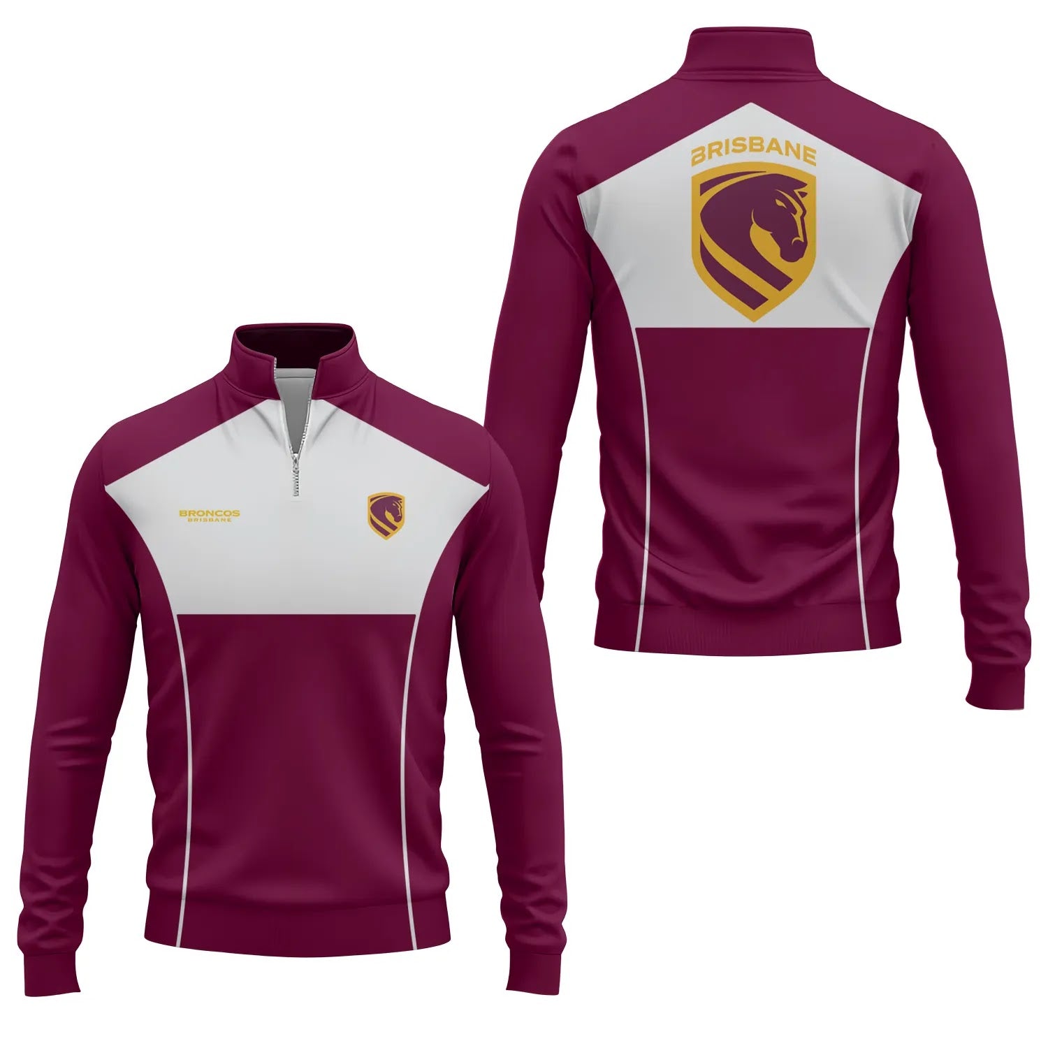 Brisbane Broncos Quarter-zip Pullover SC028