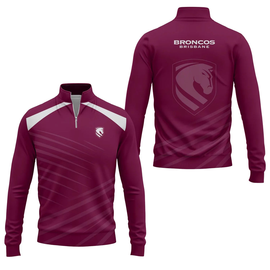 Brisbane Broncos Quarter-zip Pullover SC082