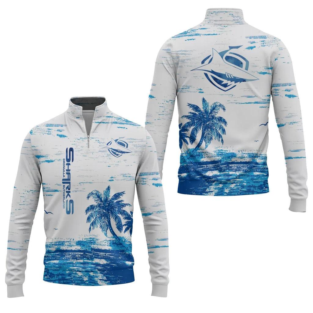 Cronulla-Sutherland Sharks Quarter-zip Pullover SHW069