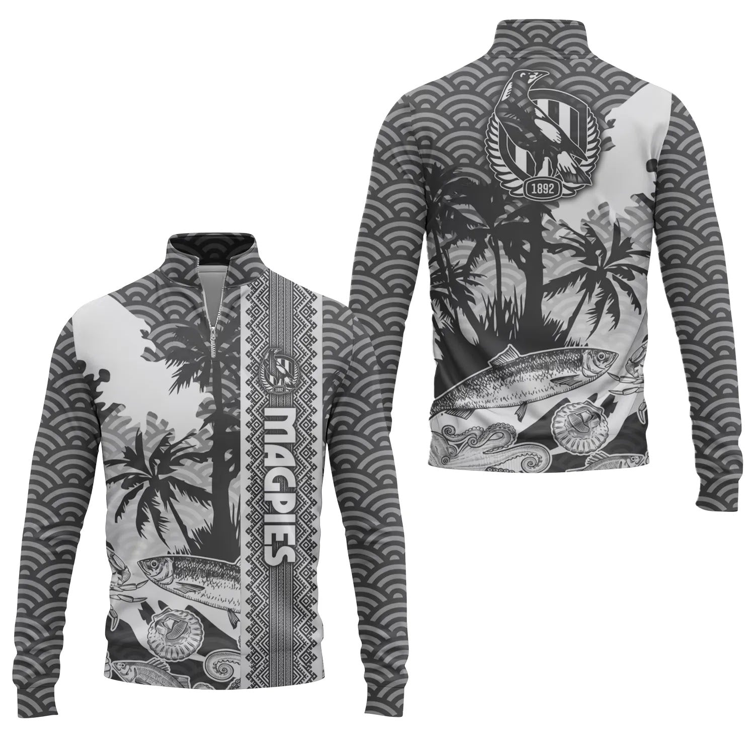 Collingwood Magpies Quarter-zip Pullover SHW038