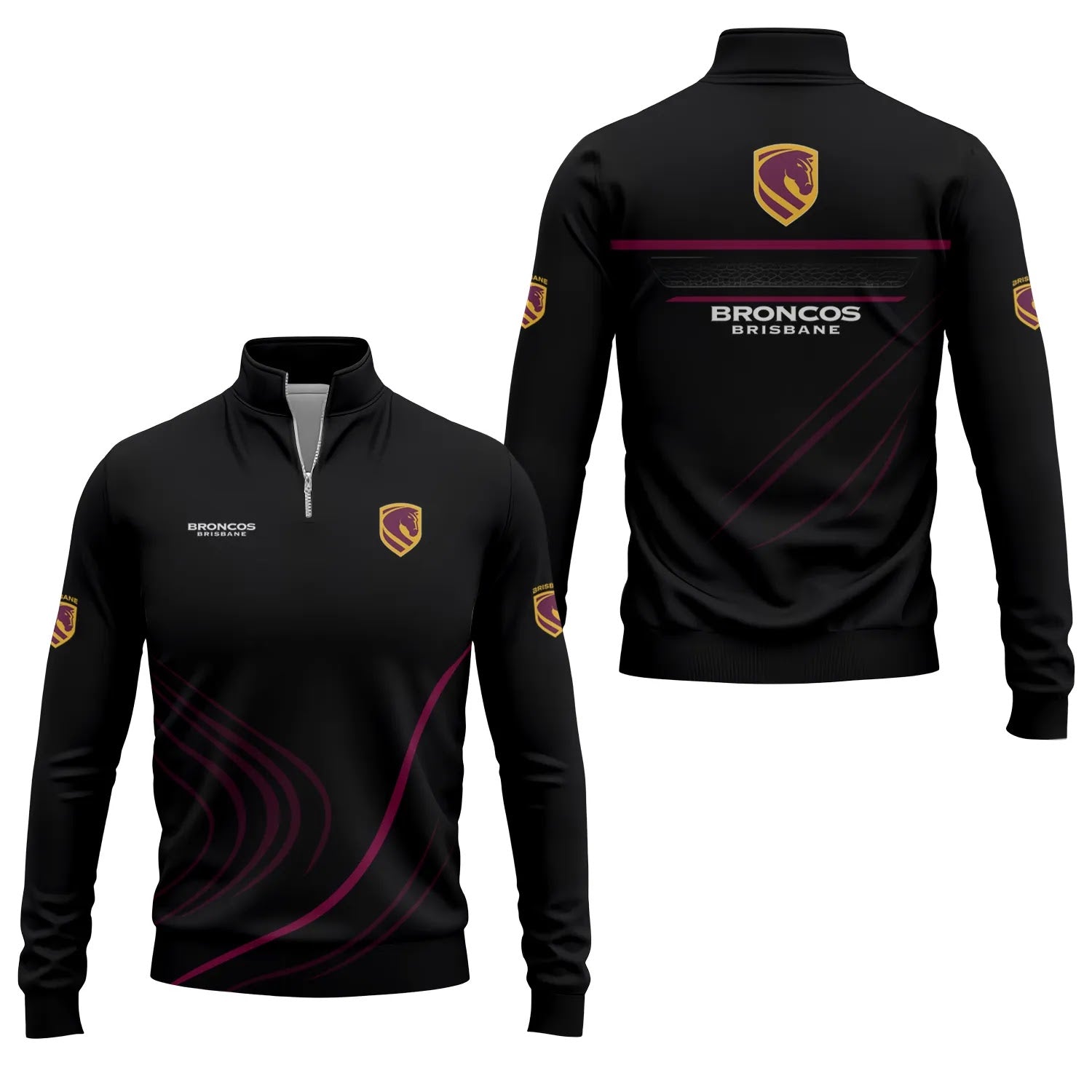 Brisbane Broncos Quarter-zip Pullover SC024