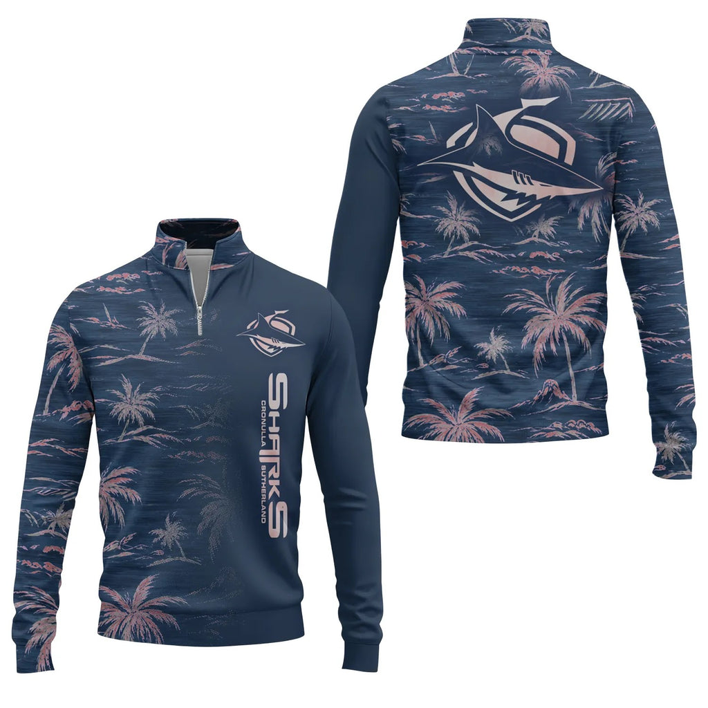 Cronulla-Sutherland Sharks Quarter-zip Pullover SHW013