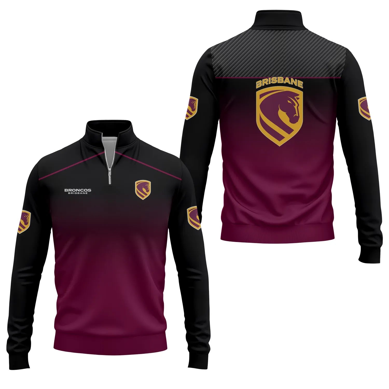 Brisbane Broncos Quarter-zip Pullover SC001