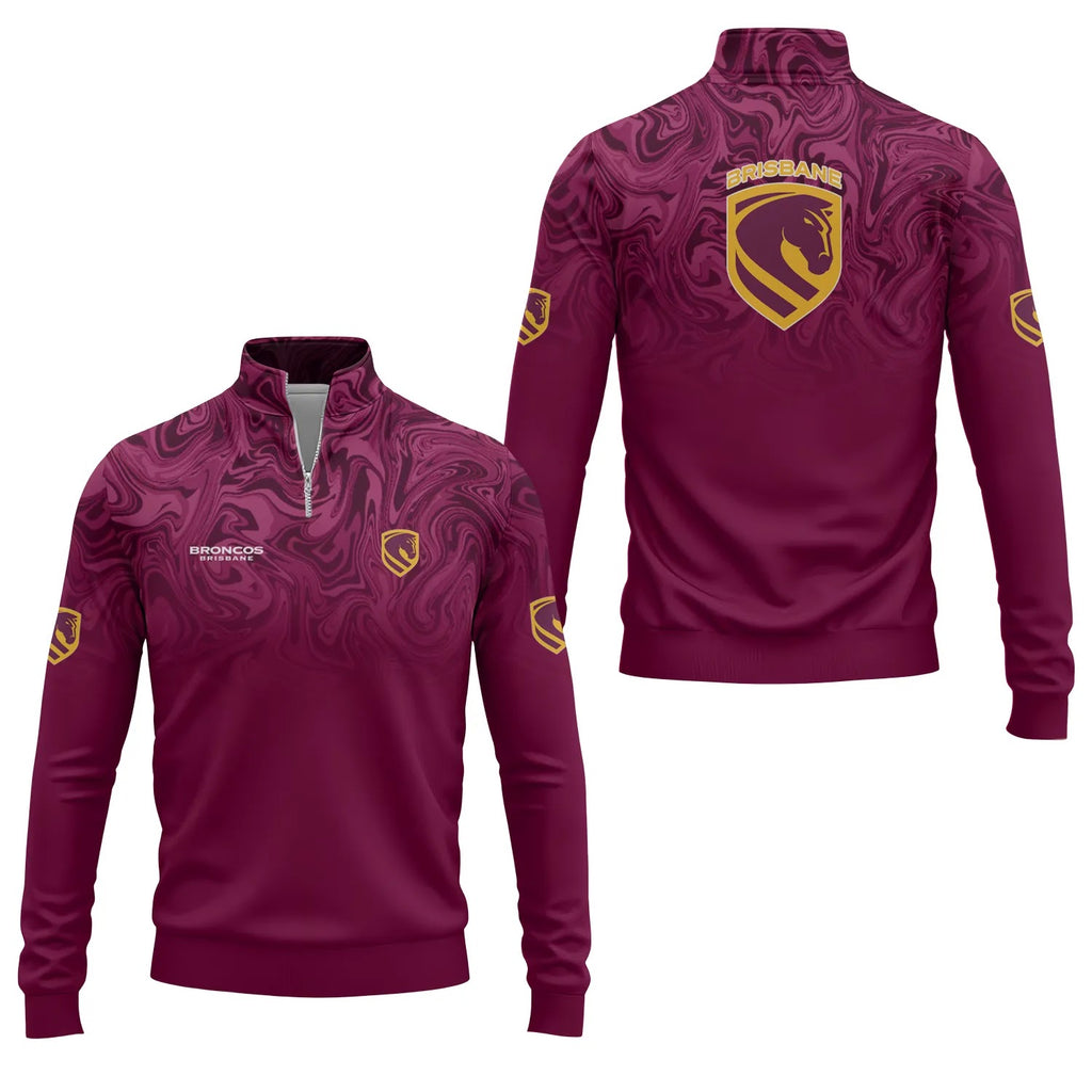 Brisbane Broncos Quarter-zip Pullover SC091
